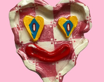 Clown Heart Ashtray - Handmade