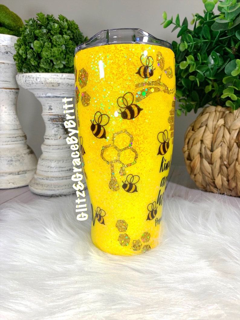 Bumble Bee Tumbler Honey Bee Tumbler Personalized Tumbler Etsy