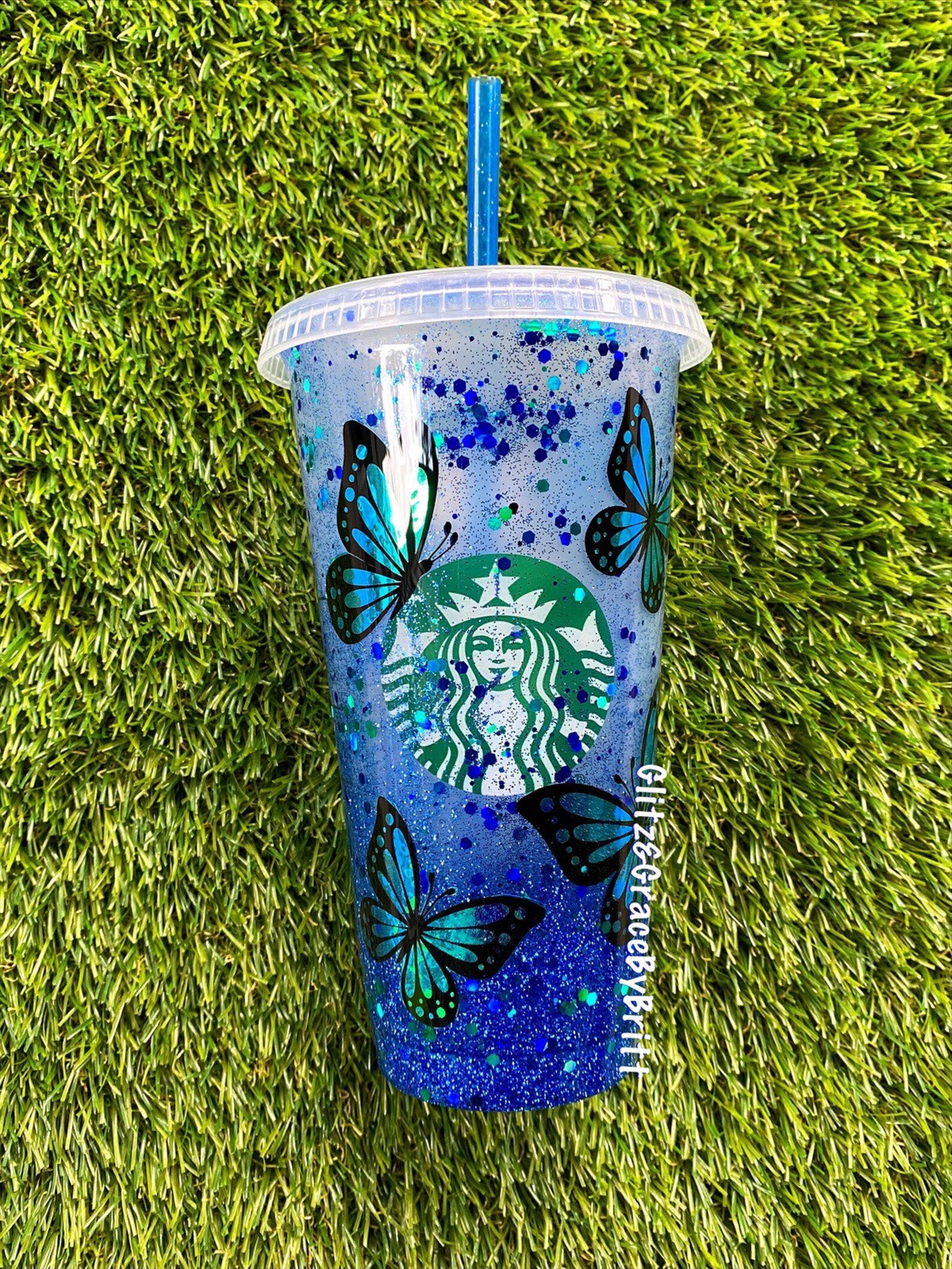 Butterfly Starbucks Cup Butterfly Coffee Tumbler Custom Etsy
