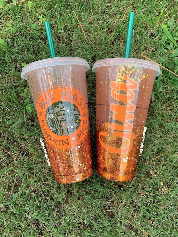 Kitchen & Dining Home & Living Drinkware Custom glittered Vente Starbucks cup