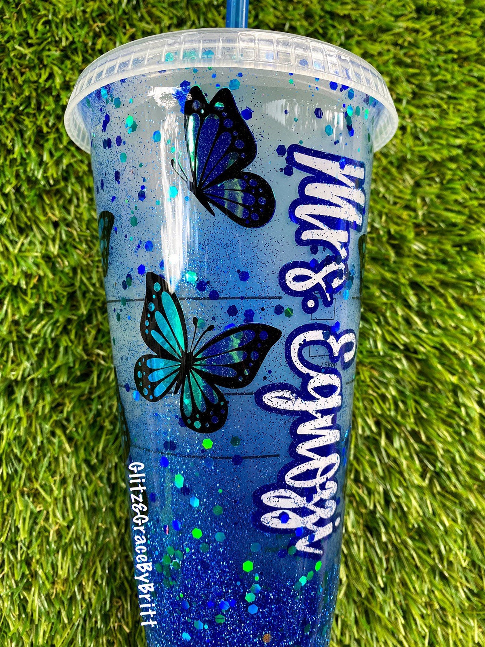 Butterfly Starbucks Cup Butterfly Coffee Tumbler Custom Etsy
