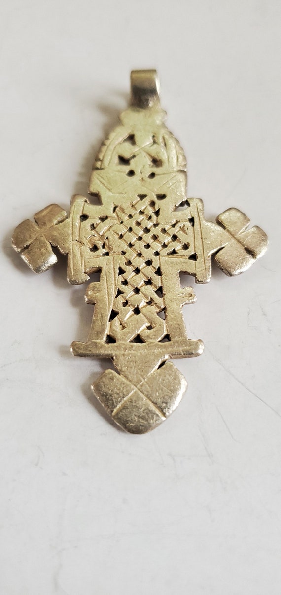 Antique Silver Ethiopian Cross Pendant