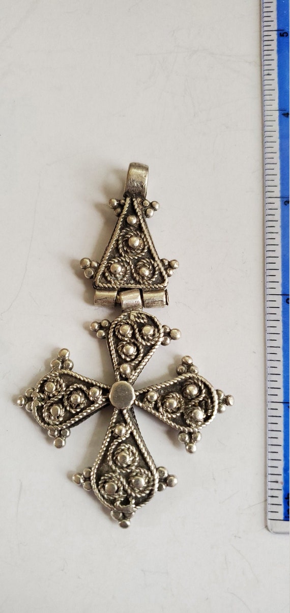 Antique Silver Ethiopian neck Cross