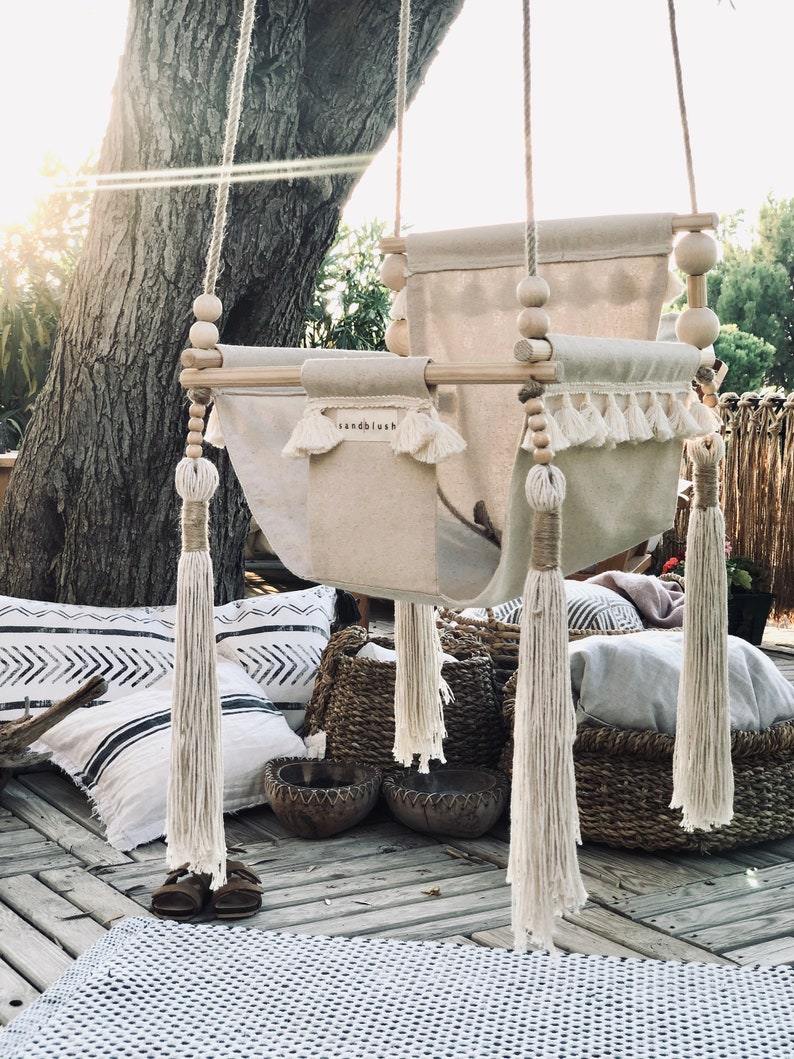 Baby Swing Fringed Tasseled High Back Indoor Outdoor Boho Etsy UK