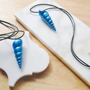 Genuine Shell Stardew Valley Mermaid Pendant-Inspired Blue Seaside Necklace