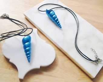 Genuine Shell Stardew Valley Mermaid Pendant-Inspired Blue Seaside Necklace