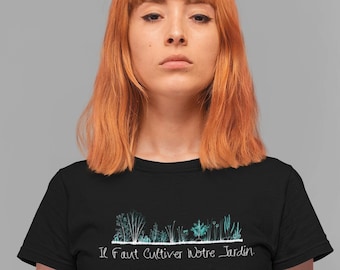 Voltaire Garden T-Shirt, Philosophy TShirt, Lit Lover Shirt, Reading Lovers Tee, Gifts for Reading Lovers, Philosophy Shirt, Reader Shirt