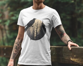 Raven Shirt, Nature T-Shirt, Nature Shirt, Nature Clothes, Nature Lover, Gift for Camper, Gift for Nature Lover, Camping Tee, Hiking Shirt