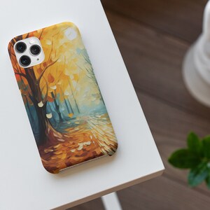 Funda resistente de hojas brillantes para iPhone®, regalo para el otoño, regalo para amantes de la naturaleza, naturaleza de la caja del iPhone, regalo de camping, regalo de senderismo, funda de teléfono