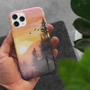 Sun Rise Watercolor Tough Case for iPhone®, Gift for Nature Lover, iPhone Case Nature, Camping Gift, Hiking Gift, Phone Case