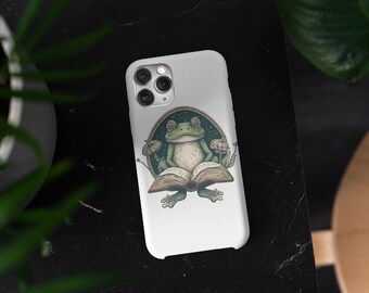 Reading Frog Tough Case for iPhone®, Gift for Reader, Gift for Nature Lover, IPhone Case Nature, Camping Gift, Hiking Gift, Phone Case