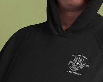 Felpa con cappuccio ricamata Destroy Power, felpa con cappuccio anti-autorità, felpa con cappuccio punk, regali per ribelli, felpa con cappuccio attivista, felpa con cappuccio ribelle, felpa punk