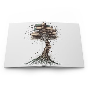 Book Tree Hardcover Journal Matte, Journal for Reader, Journal for Writer, Book Lover Gift, Reader Gift, Gift for Writer, Writing Journal imagen 6