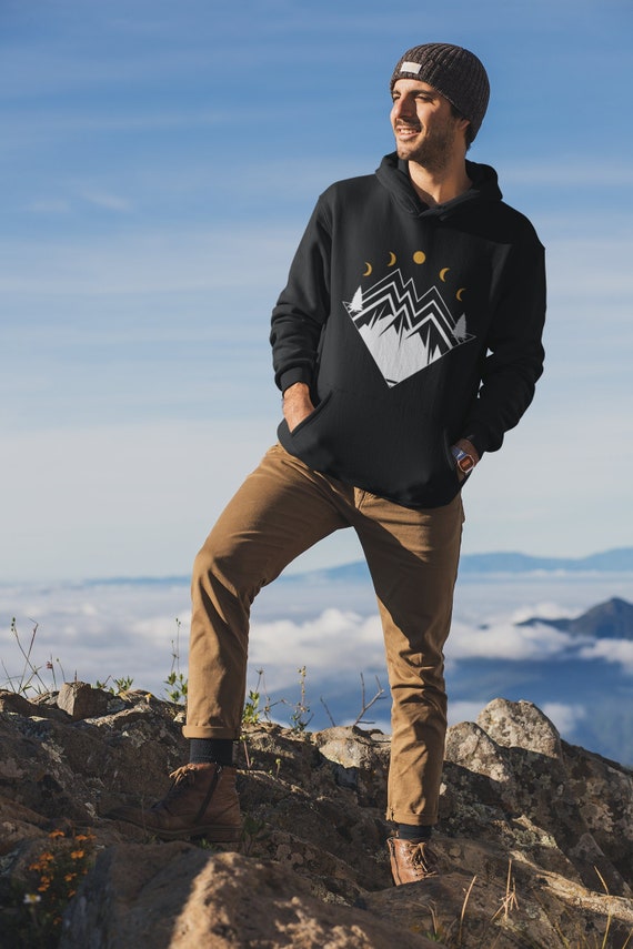 Geometric Mountains Unisex Hoodie, Nature Hoodie, Hoodie for Men, Camping Gift, Hoodie for Women, Camping Hoodie, Hiking Hoodie