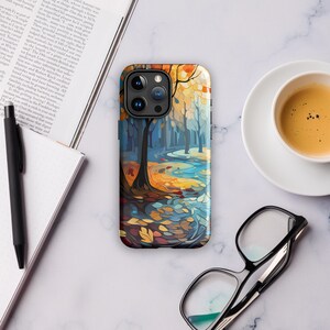 Tree Leaves Tough Case para iPhone®, Regalo para el otoño, Regalo para amante de la naturaleza, Naturaleza de la caja del iPhone, Regalo de camping, Regalo de senderismo, Funda de teléfono