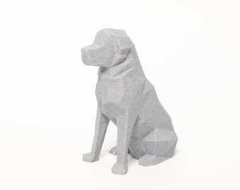 Low Poly Labrador Hund - 3D Gedruckte Schreibtisch Spielzeug Figur Tierskulptur