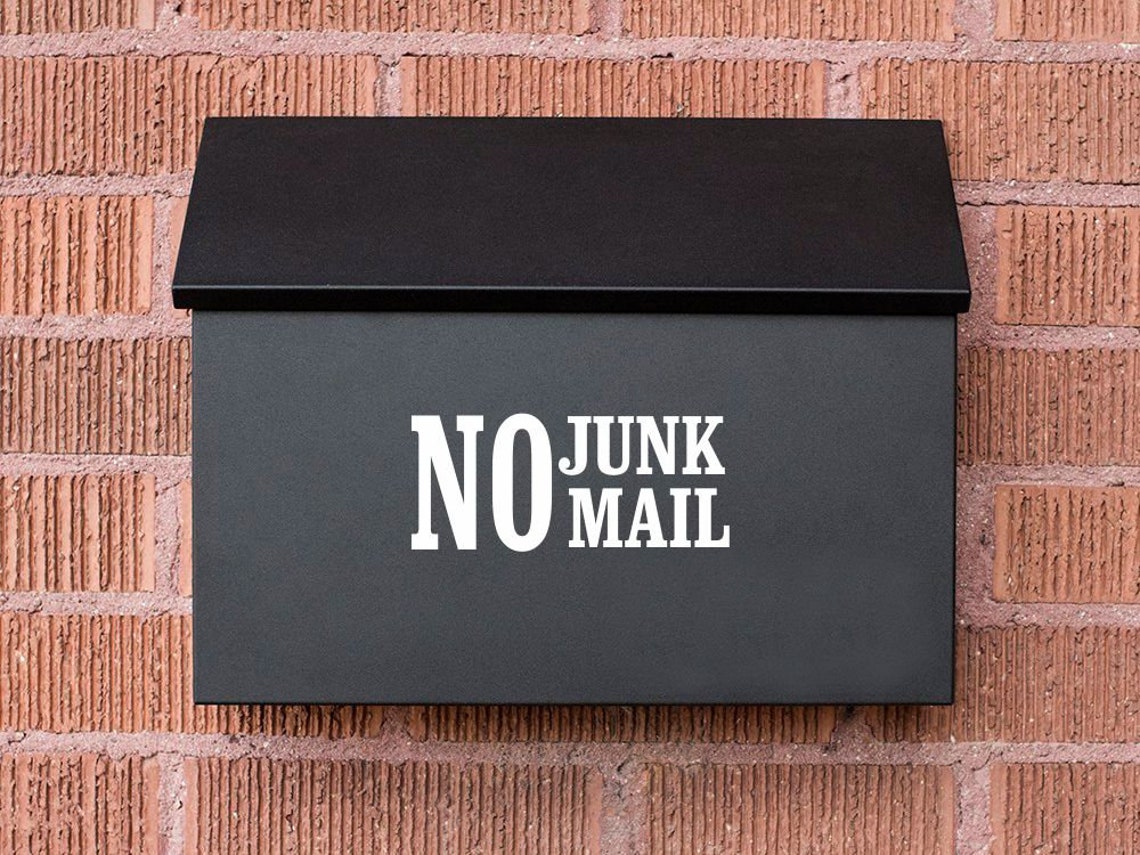 No Junk Mail Vinyl Decal for Wall Mount Mailbox Sign Sticker Etsy
