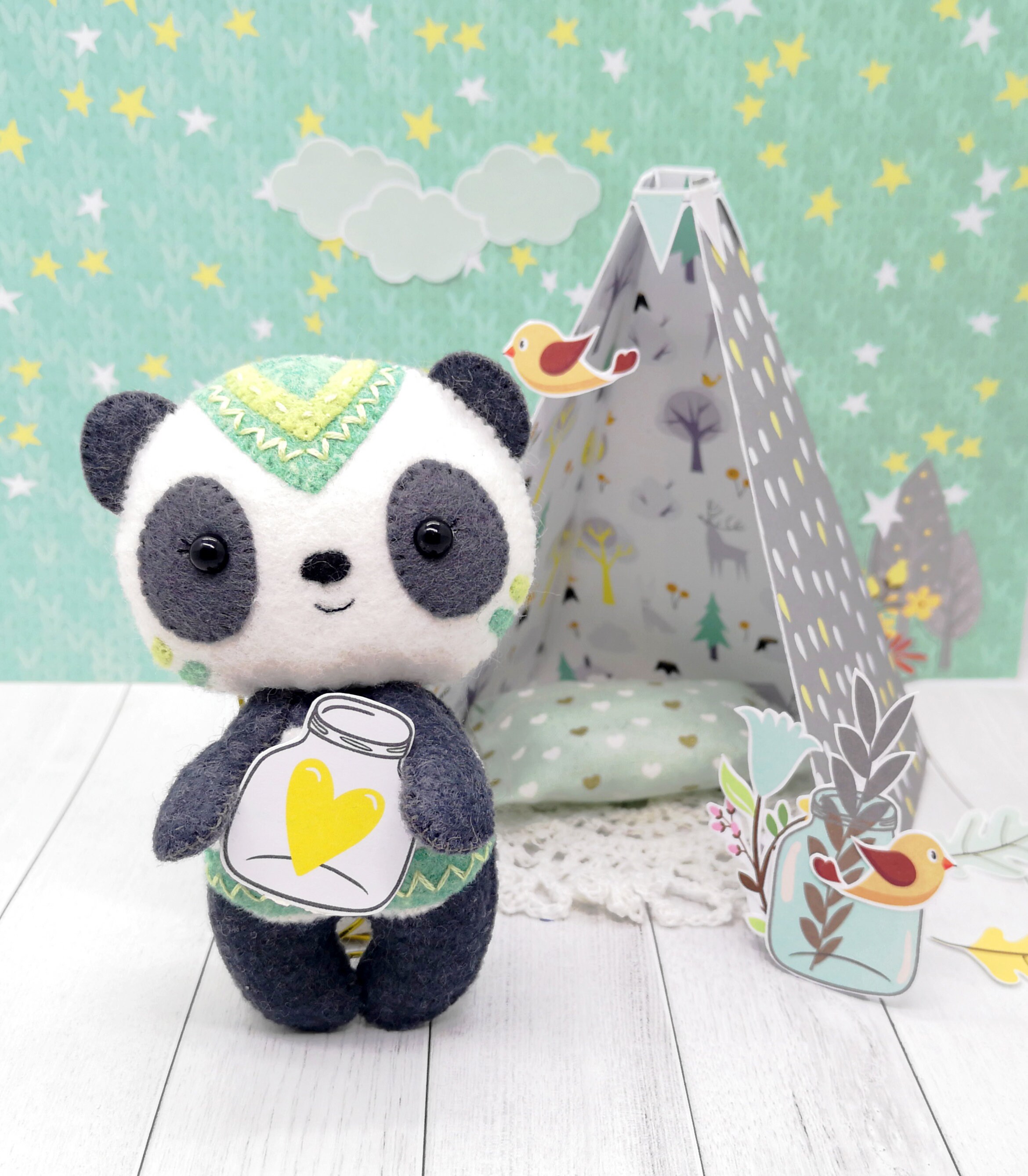 Felt Animal Pattern Panda Sewing Pattern Toy DIY PDF Forest - Etsy