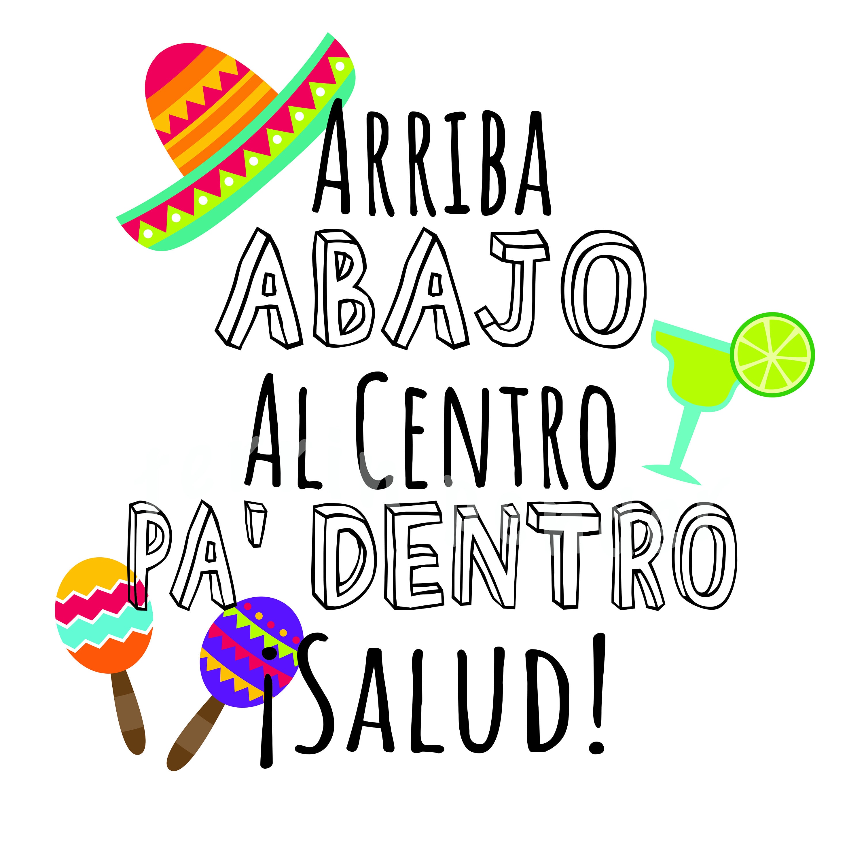 Arriba abajo al centro pa'dentro bebiendo canto tequila | Etsy