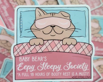 Silly Cat Nap Sticker Sleeping Kitty Laptop Decal Gift for Cat Lovers