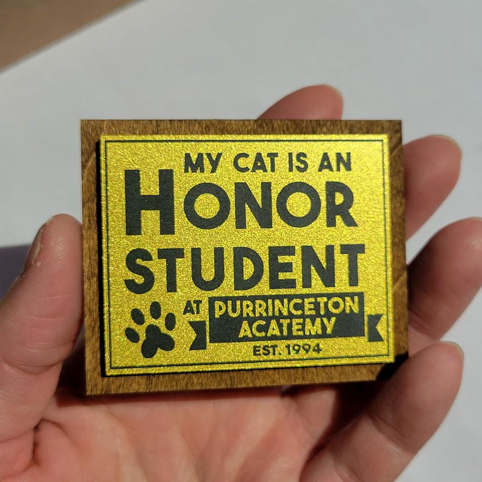 Funny "My Cat Is Smarter Than Your Honor Student" 10x3 Inch Bumper Sticker