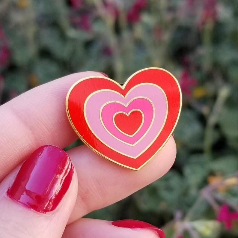 PowerPuff Girls Inspired Heart Hard Enamel Pin | Cute Pin