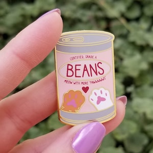 Can of Beans Hard Enamel Pin | Funny Cat Pin