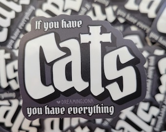 Cats Sticker Ghost Band Parody Laptop Decal Gift for Cat People Goth