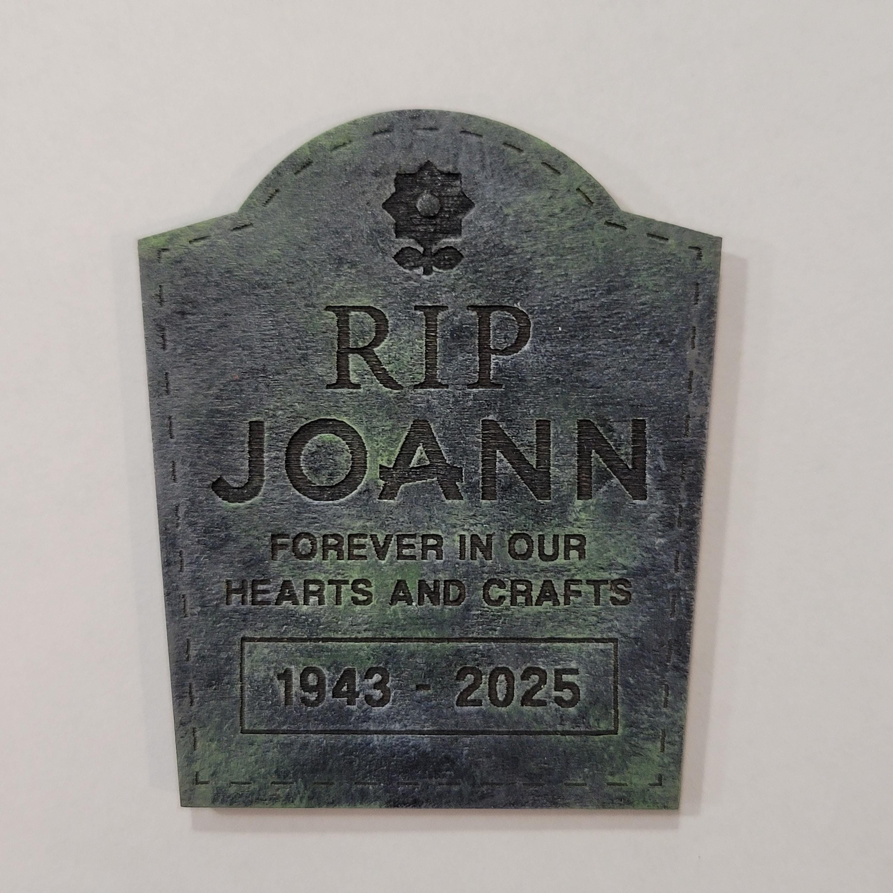 RIP Joann Mini Tombstone Gravestone Wooden Fridge Magnet Spooky ...