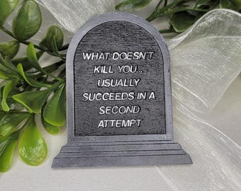 Mini Tombstone Gravestone Wooden Fridge Magnet Spooky Halloween Hand-painted Headstone Gothic Decor