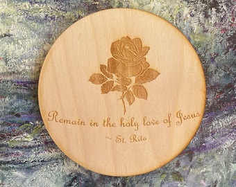 St. Rita Coasters, Rose Coaster, Jesus Coaster, Christian Coaster,  Catholic Coaster, Faith inspired coaster, Saint Coaster, Catholic decor