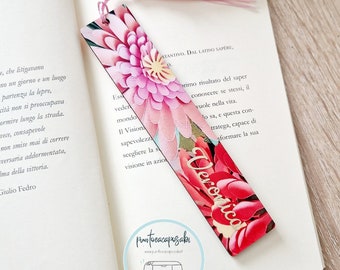 Segnalibro floreale; Regalo lettori; Flowers; Handmade; Bookmark; Bomboniera; Segnaposto;