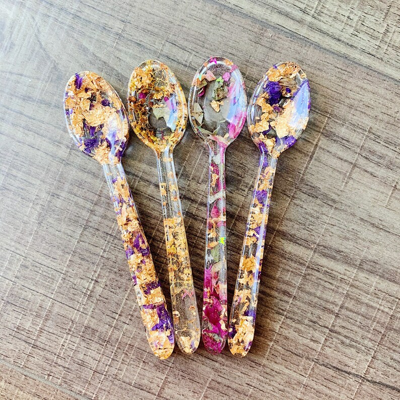 Floral Resin Spoons / spoons / Resin jam spoons / Resin spoon Etsy
