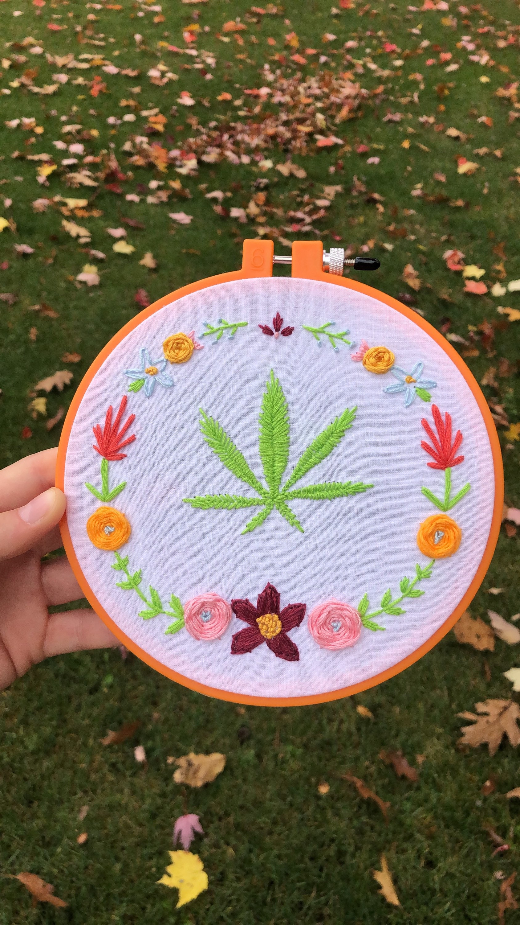 Weed Plant Machine Embroidery Weed Plant Machine Embroidery