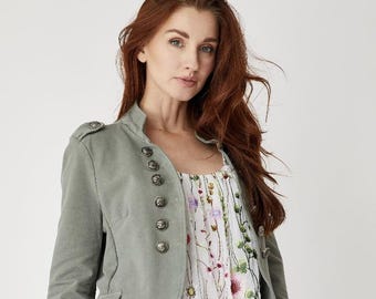 Short Sgt. Pepper Jacket – Women’s Military Inspired Cropped Coat, Vintage Style Tailored Jacket, Statement Boho Outerwear (8 Colors)