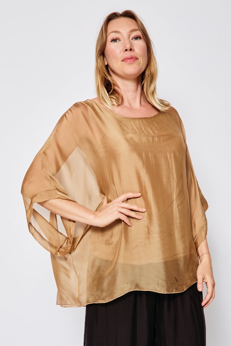 Italian Silk Flowy Oversized T-Shirt