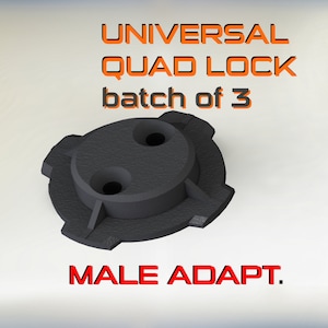 batch of 3 QUAD LOCK universal male adapter modular fixing quadlock support