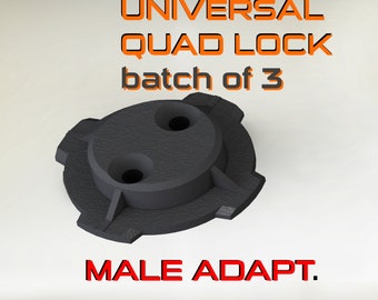 batch of 3 QUAD LOCK universal male adapter modular fixing quadlock support