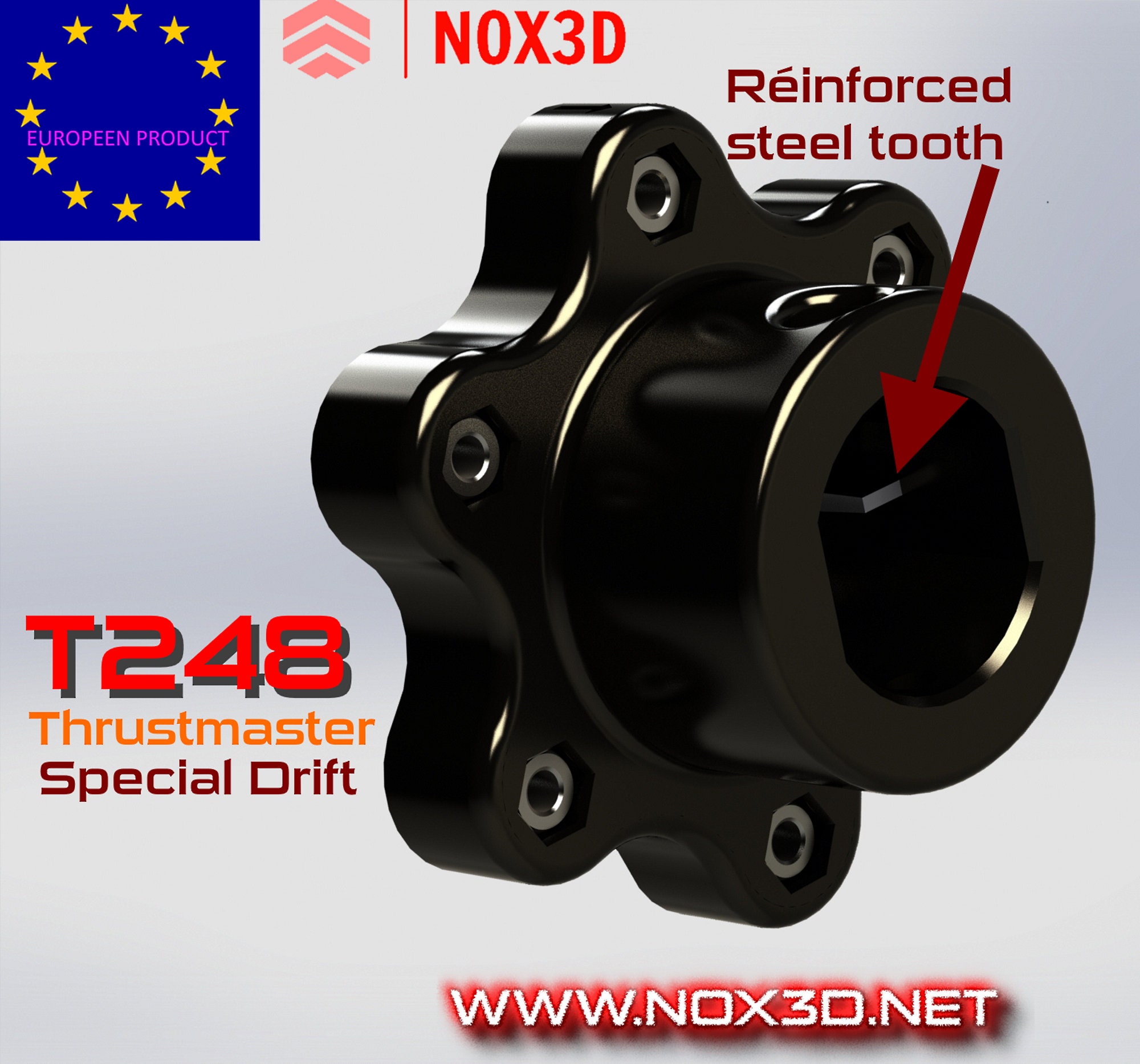 Hub REINFORCED Steel Tooth T248 Thrustmaster Drift Sparco - Etsy