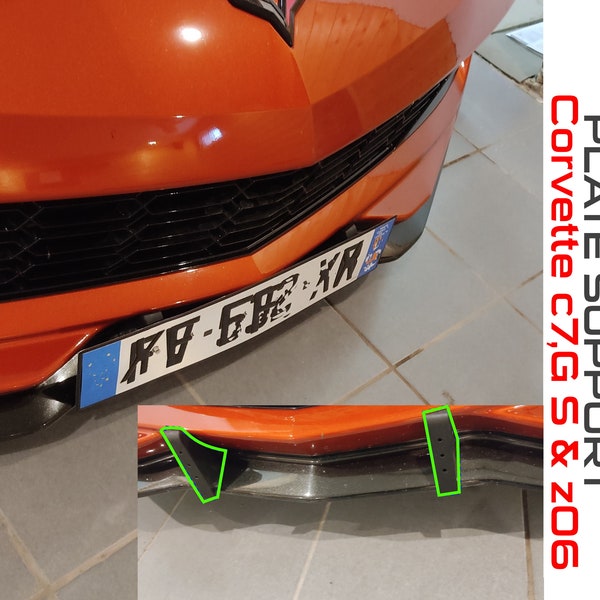 NEW support plaque corvette chevrolet c7 Grandsport z06 plate holder license fixation bracket