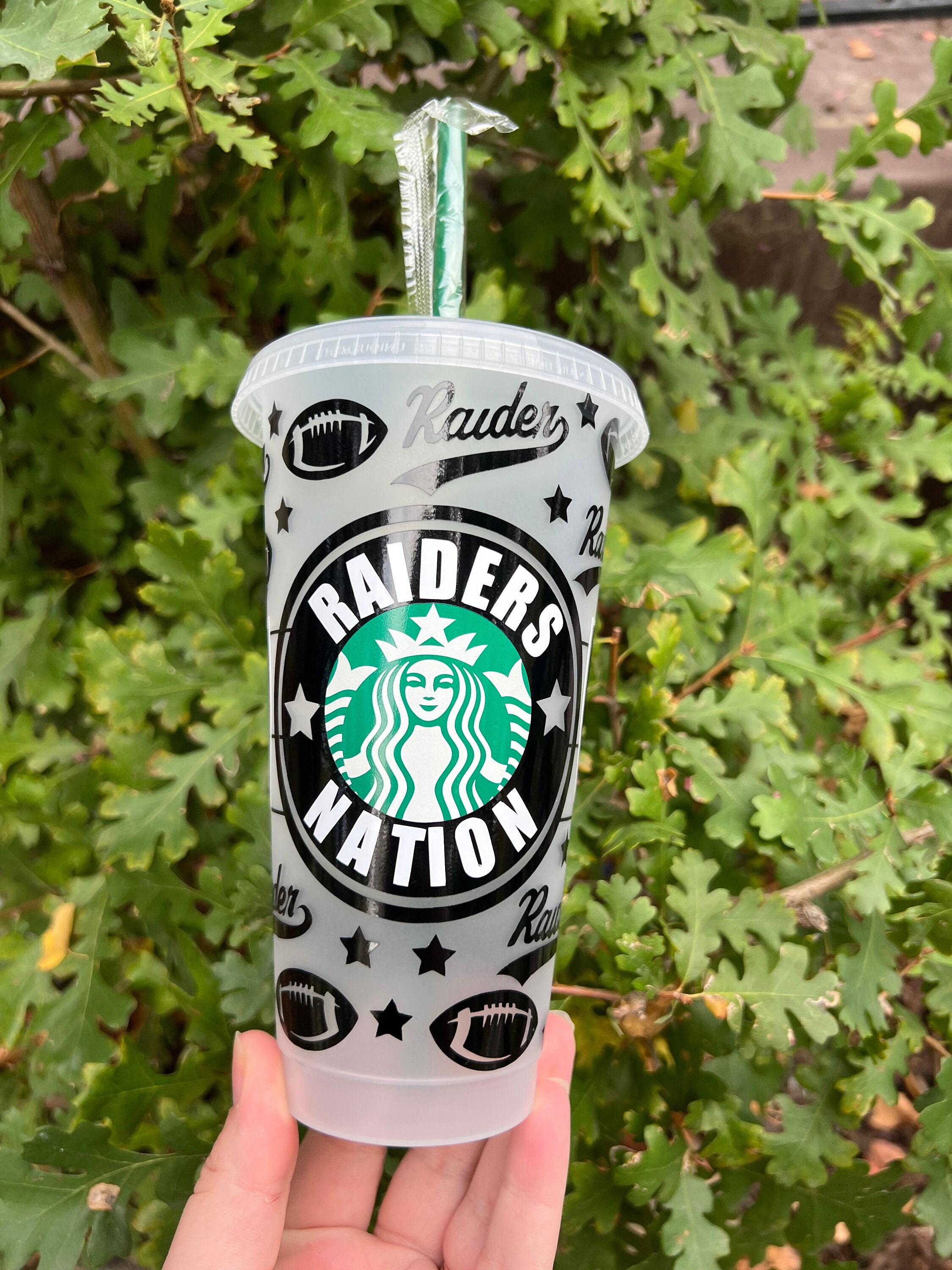 Raiders Starbucks Cup NFL Starbucks Cup Raiders Fan Gift Etsy