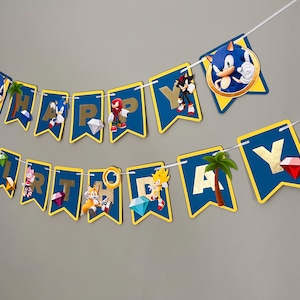Sonic Birthday Banner | Sonic Birthday Decorations | Sonic the Hedgehog Birthday Party | Custom Happy Birthday Banner | Custom Kids Birthday