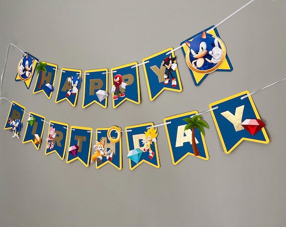 Sonic Birthday Banner | Sonic Birthday Decorations | Sonic the Hedgehog Birthday Party | Custom Happy Birthday Banner | Custom Kids Birthday
