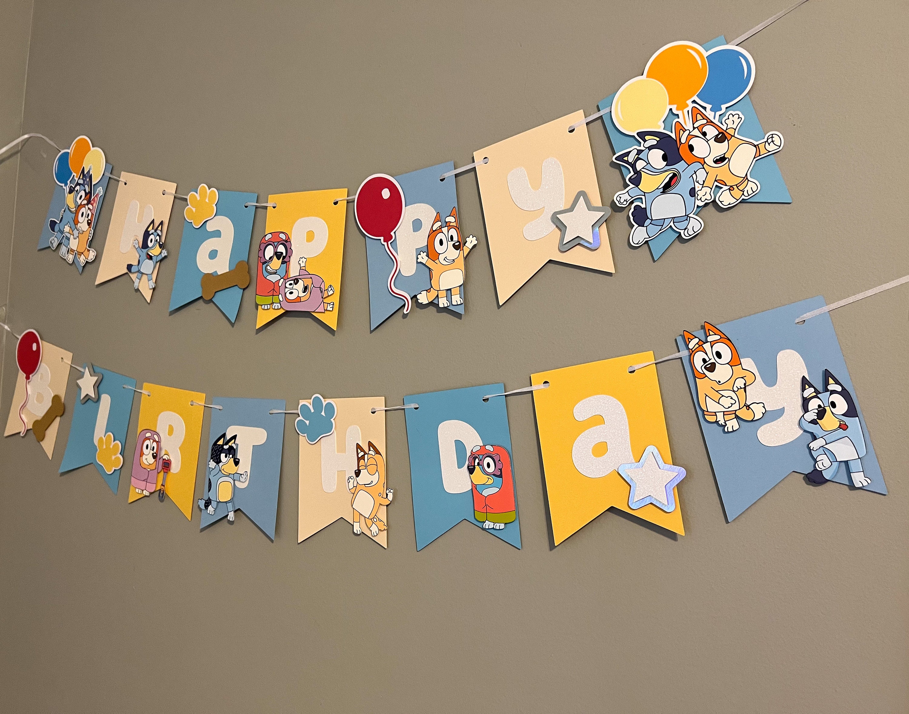 Bluey 4 Birthday Banner Personalized Party Backdrop Decoration – Cakecery