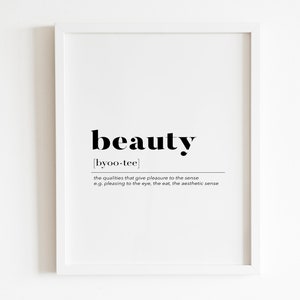Beauty definition Wall art Printable | DIGITAL Downloadable