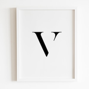 Letter V Wall art Printable | DIGITAL Downloadable