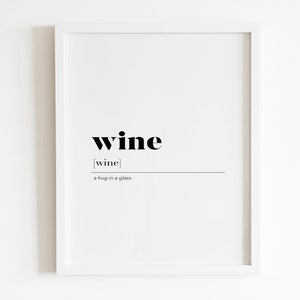 Wine definition Wall art Printable | DIGITAL Downloadable