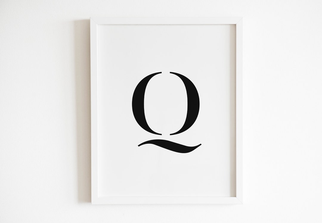Letter Q Wall Art Printable DIGITAL Downloadable Etsy