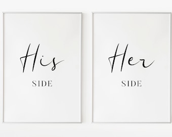 His Side Her Side Print Set: Minimalist Wall Art (Digital Download)