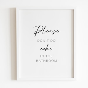 Please don&#39;t do Coke in the bathroom Wall Art Printable | DIGITAL Downloadable